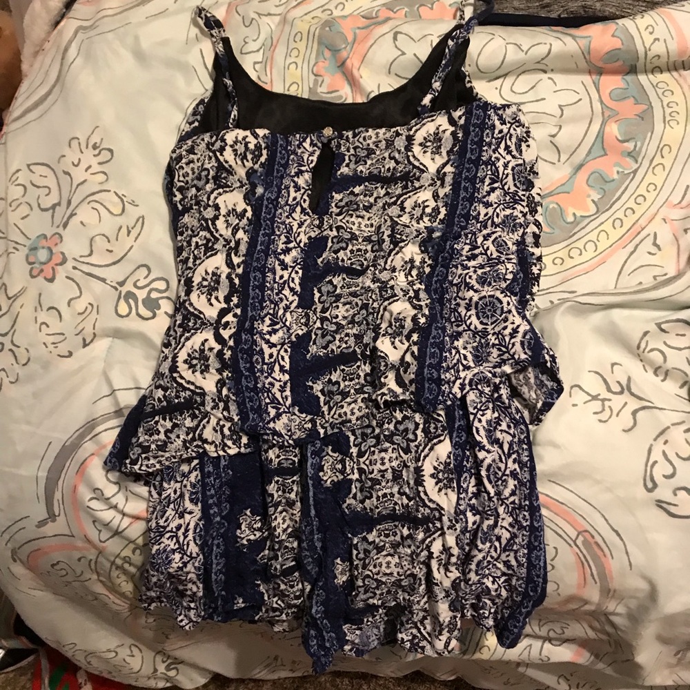 Blue printed romper
